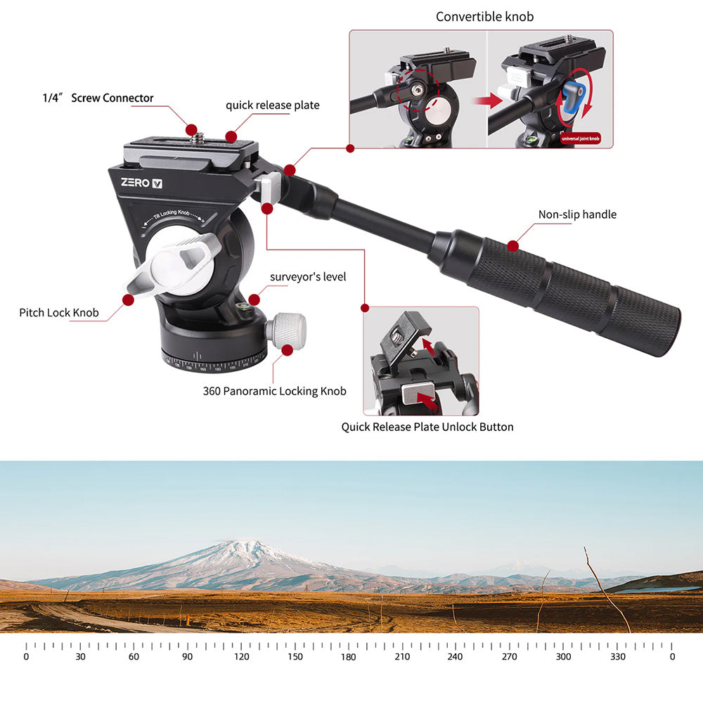 RefBall & COMAN Zero V Carbon Fiber Travel Video Tripod with Arca Quick Release for DSLR - RefBall Store