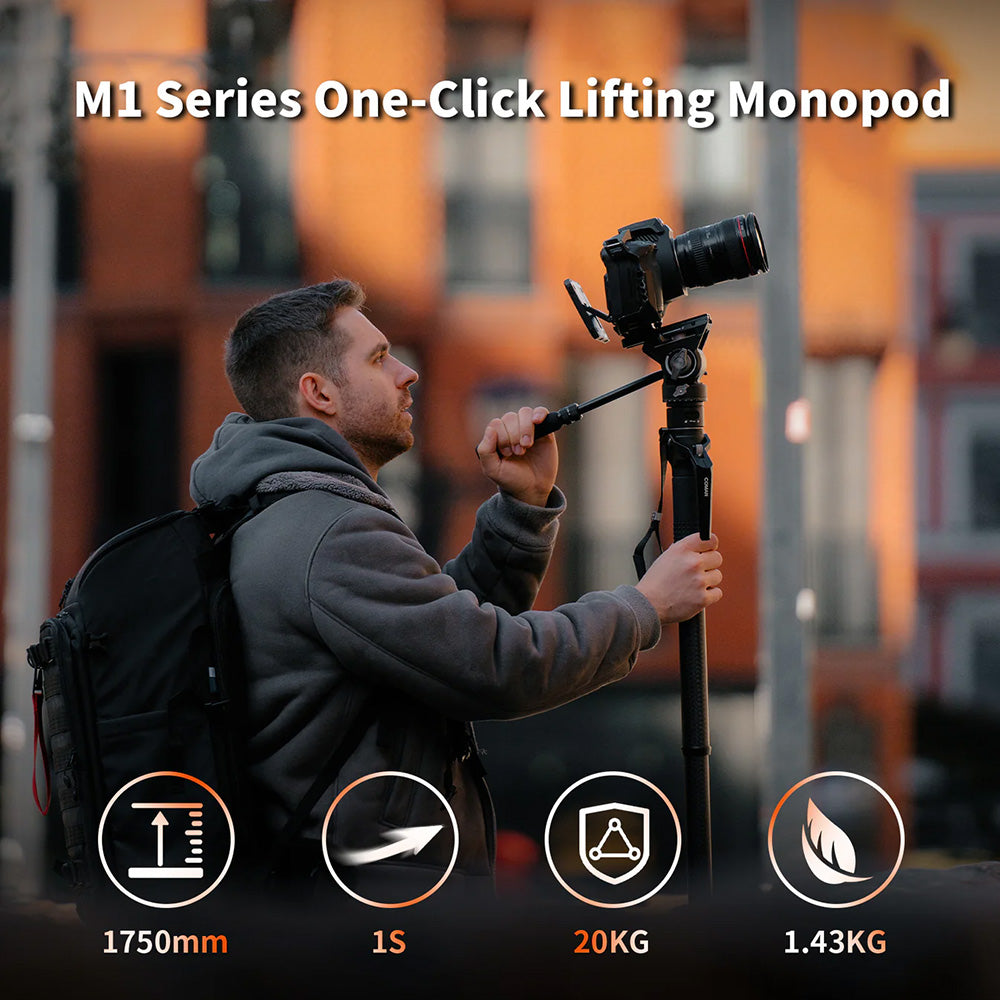 RefBall & COMAN M1S (Upgraded Version) Lightweight Carbon Fiber Monopod with Arca Quick Release 1655mm - RefBall Store