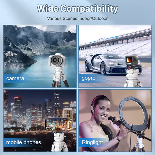 RefBall & Coman Light W White Portable Carbon Fiber DSLR Tripod With 360° Ball Head - RefBall Store