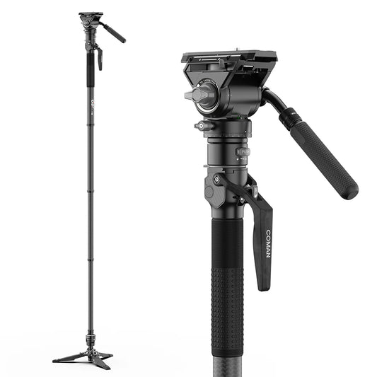 RefBall & COMAN M1 Pro V5 Camera Monopod with Fluid Head, One-Click Quick Release, and 1750mm Max Height - RefBall Store