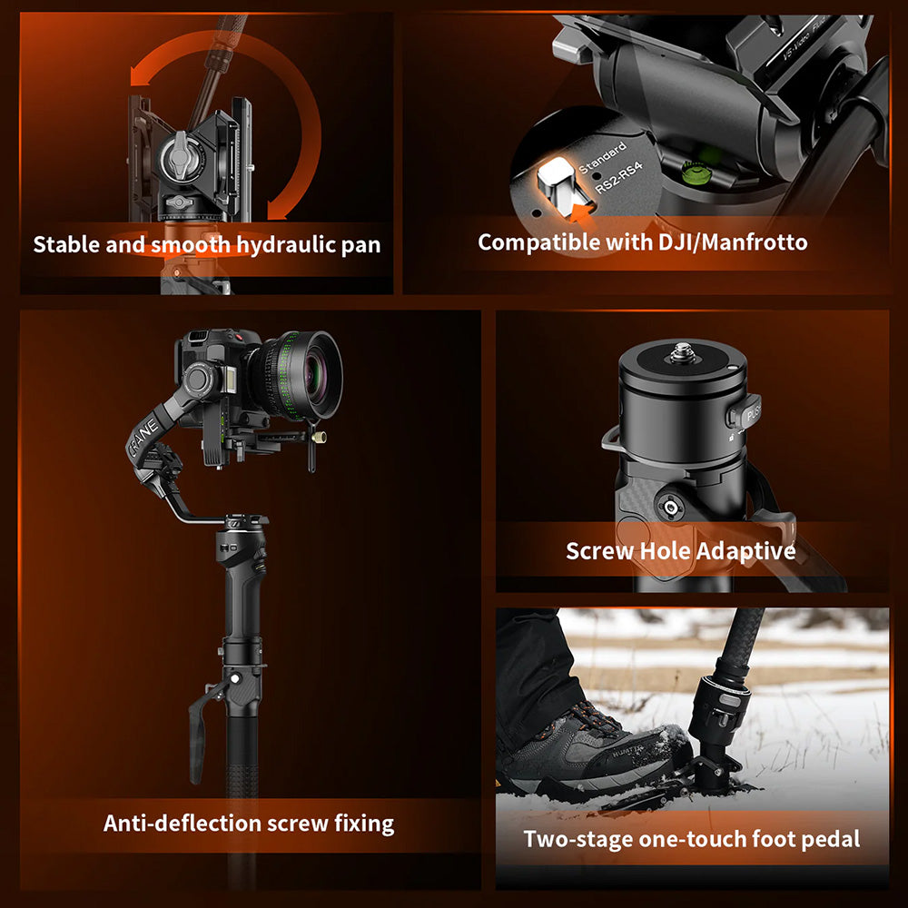 RefBall & COMAN M1 Pro V5 Camera Monopod with Fluid Head, One-Click Quick Release, and 1750mm Max Height - RefBall Store