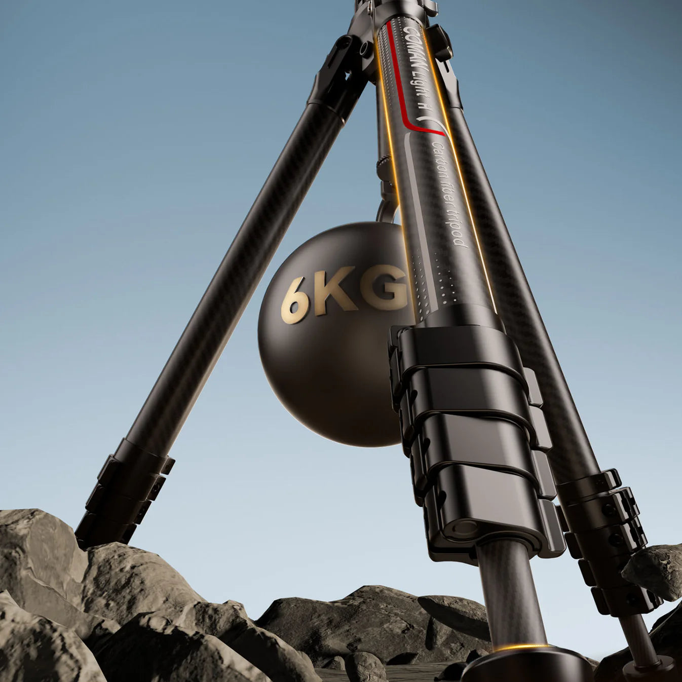 RefBall & Coman Light H 61" Carbon Fibre Travel Tripod with Fluid Head & Quick Release - RefBall Store