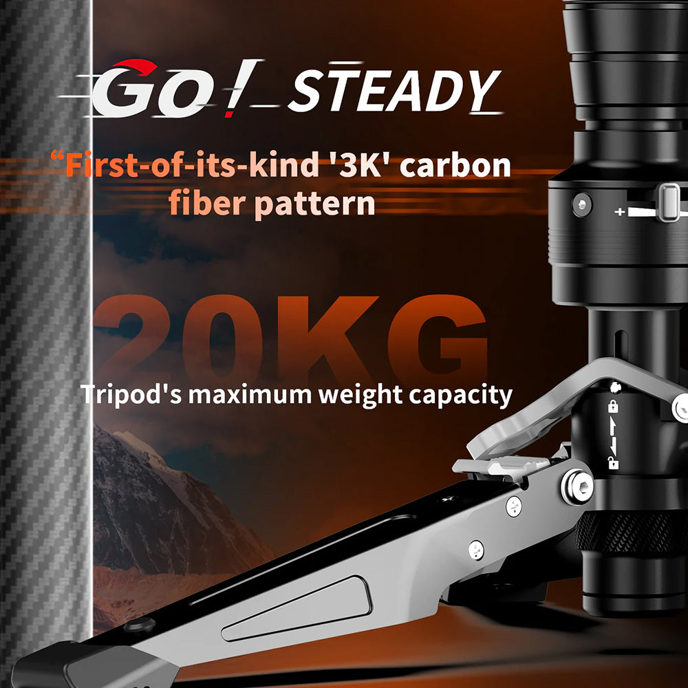 RefBall & COMAN M1S (Upgraded Version) Lightweight Carbon Fiber Monopod with Arca Quick Release 1655mm - RefBall Store