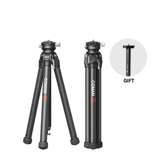 RefBall & Coman Zero X Lightweight Carbon Fiber Travel Tripod with Arca-Swiss Plate for Pro Cameras - RefBall Store