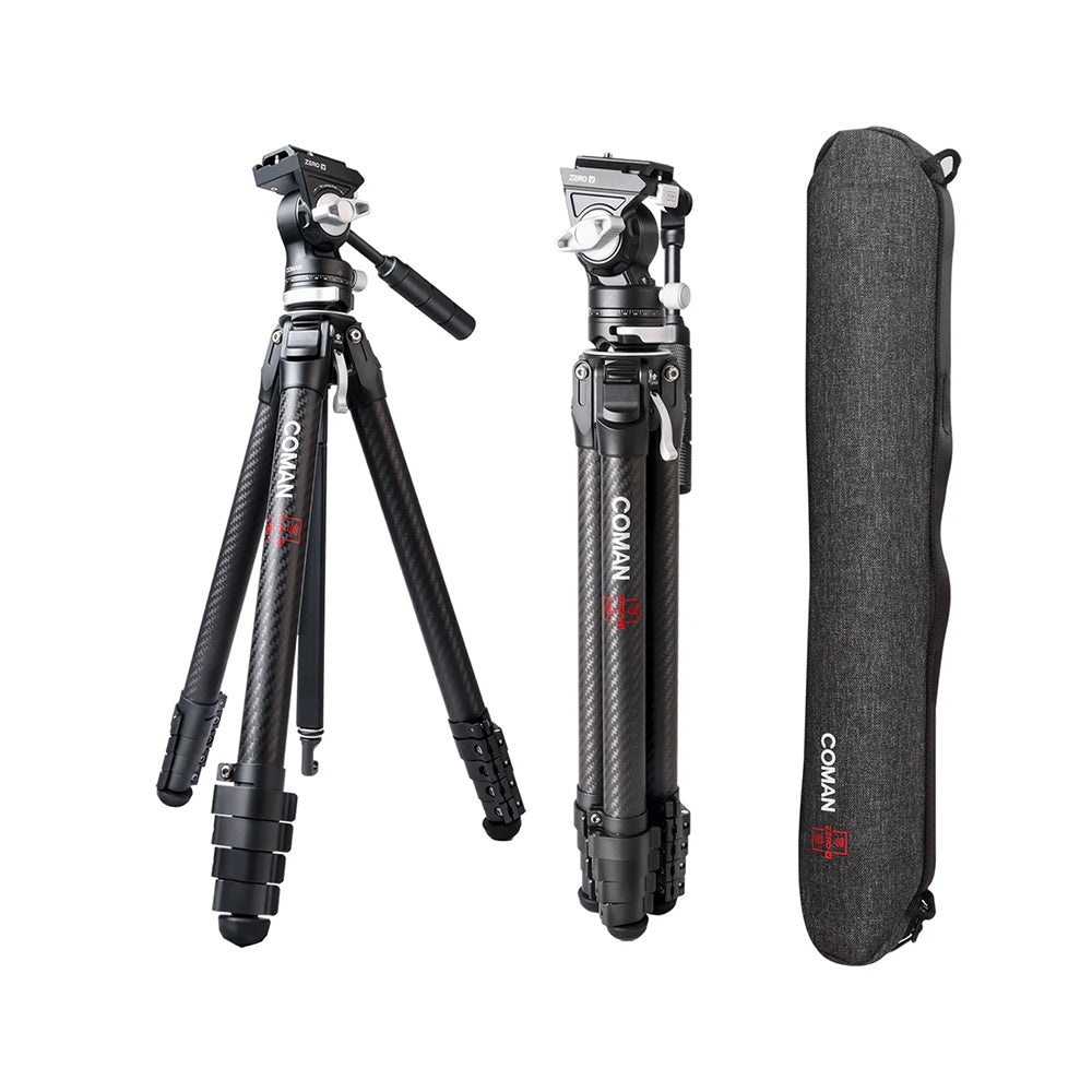 RefBall & COMAN Zero V Carbon Fiber Travel Video Tripod with Arca Quick Release for DSLR - RefBall Store