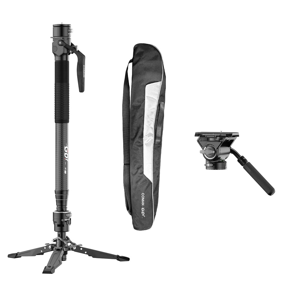 RefBall & COMAN M1 Pro V5 Camera Monopod with Fluid Head, One-Click Quick Release, and 1750mm Max Height - RefBall Store