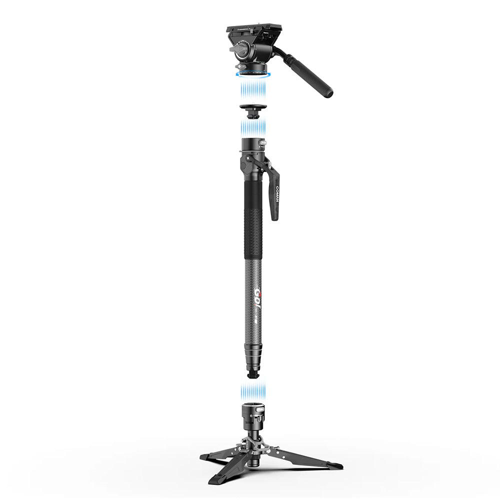 RefBall & COMAN M1 Pro V5 Camera Monopod with Fluid Head, One-Click Quick Release, and 1750mm Max Height - RefBall Store