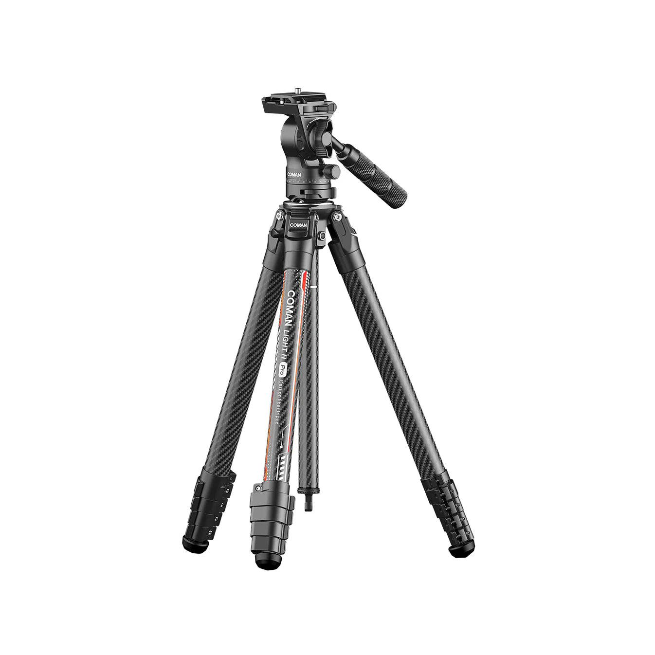 RefBall & Coman Light H Pro Carbon Fiber Tripod with 1-Second Lock/Unlock & Detachable Monopod - RefBall Store