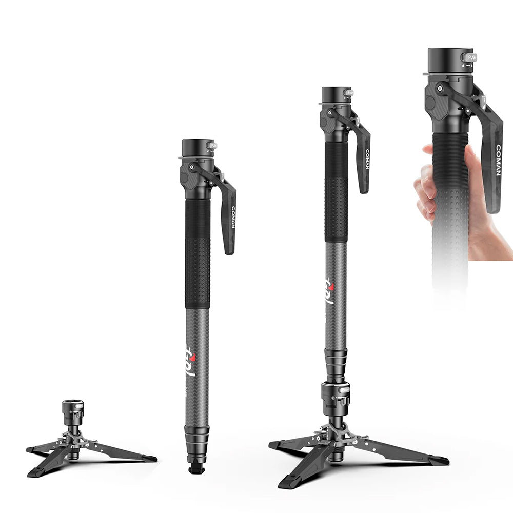 RefBall & COMAN M1 Pro Carbon Fiber Monopod 1645mm Quick Release Foot Lock 20kg Load - RefBall Store